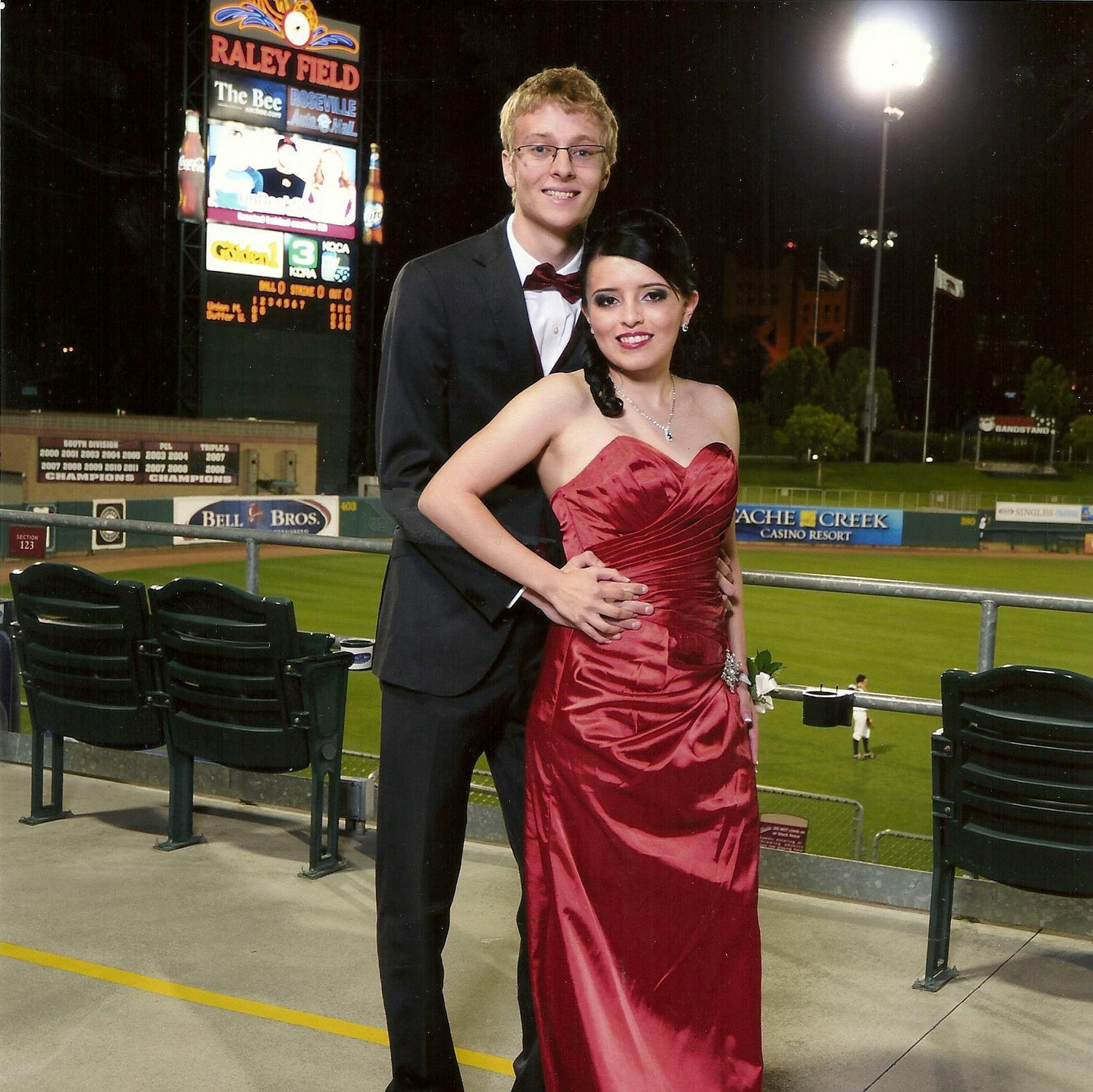 Our Senior Prom photos are so old, the baseball stadium was still called "Raley Field"