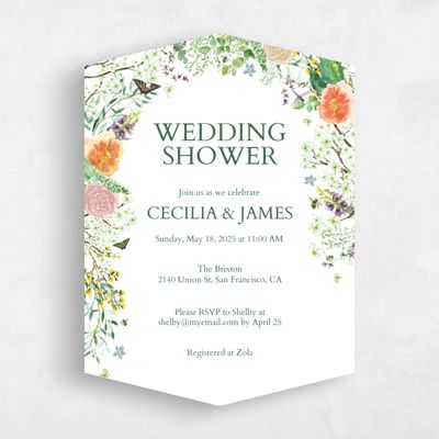 White Diamond Wedding Wedding Shower Invitation - Rosalind Portrait