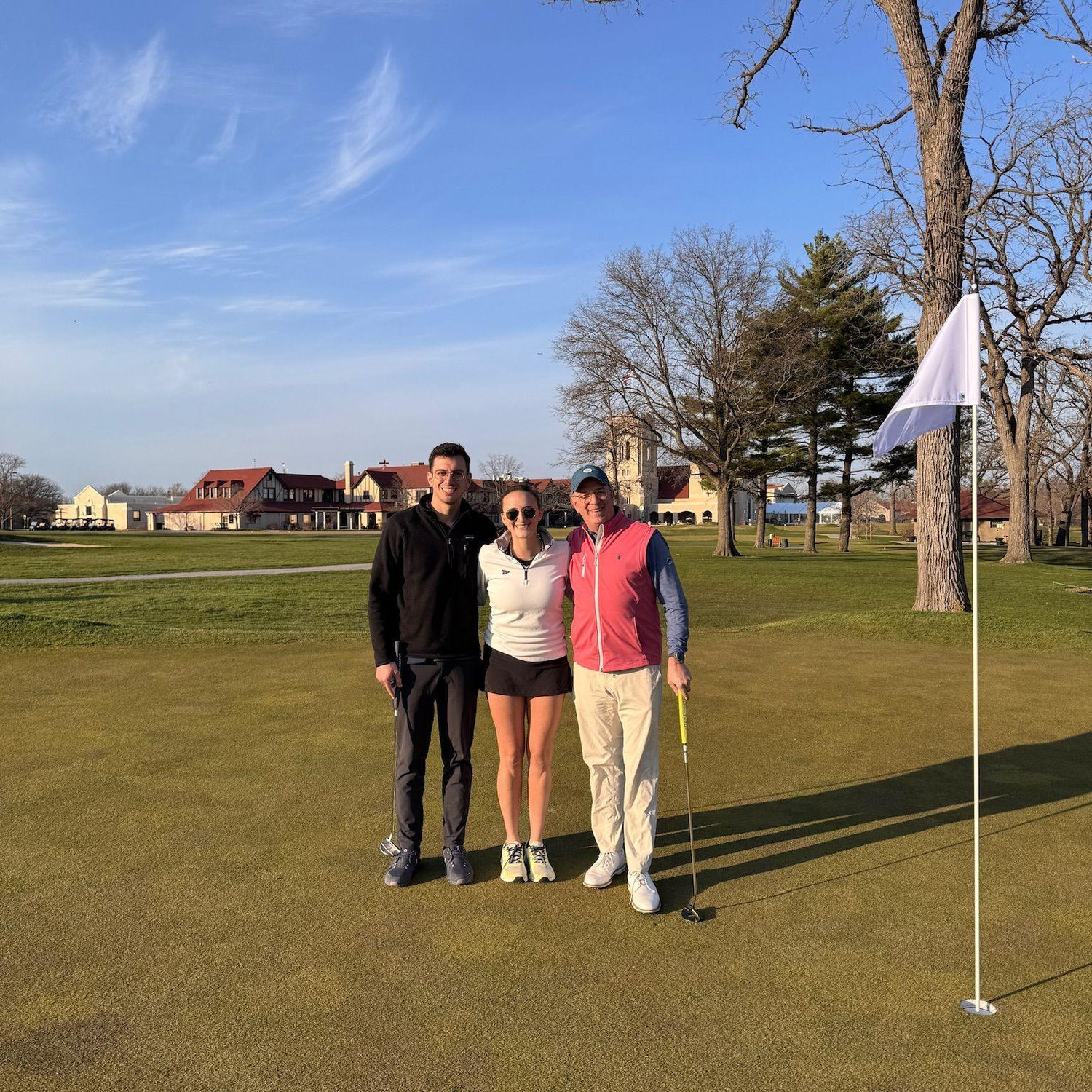 Kaleigh, George, & John (Father of Bride) finishing up a round of golf at Olympia Fields Country Club.