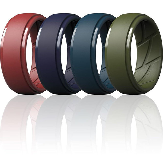ThunderFit Men's Silicone Rings 10mm Wide 2.5mm Thick Rubber Bands, Breathable, Variety Multipack 1-10