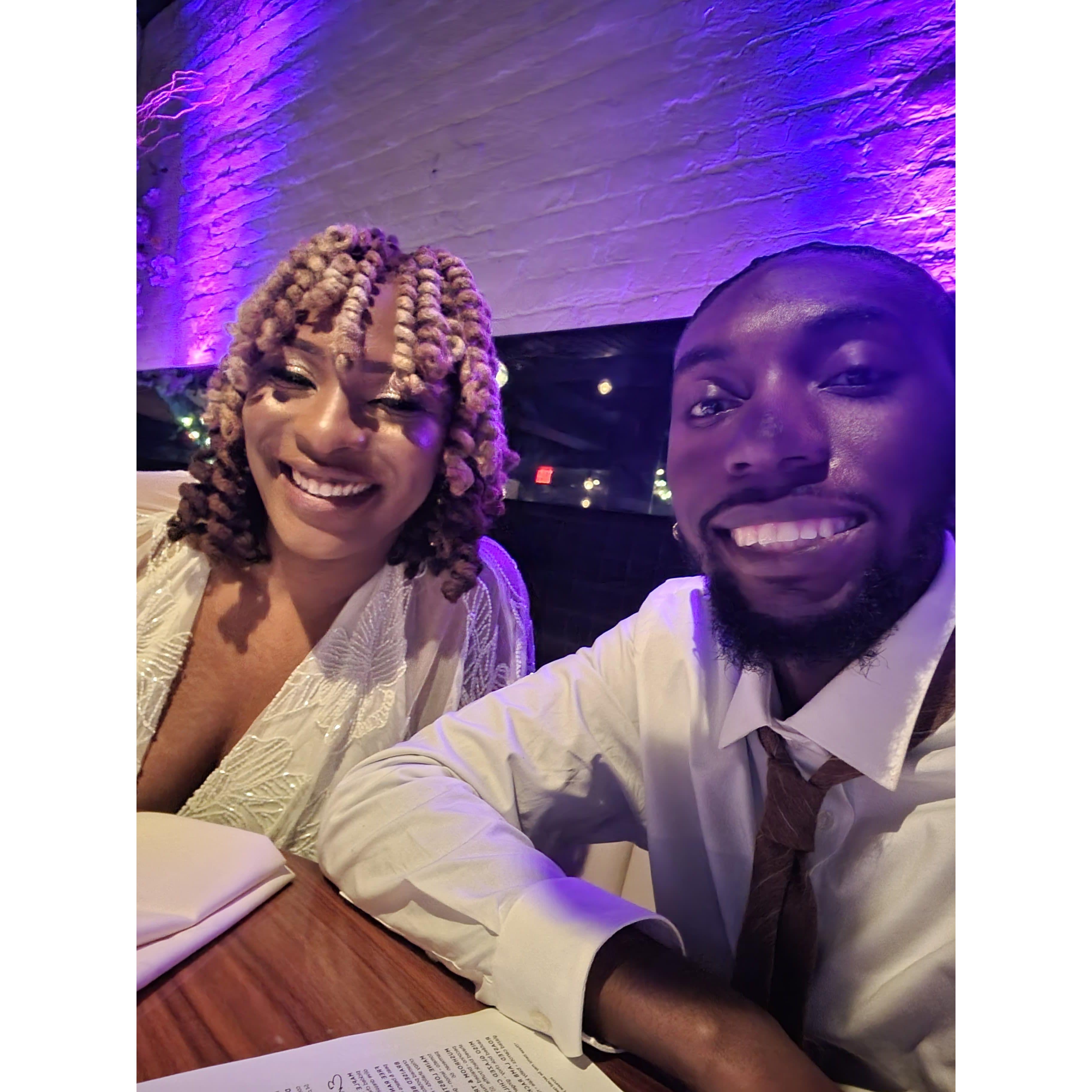 After we said "I DO," we went to a steakhouse to celebrate—just the two of us.