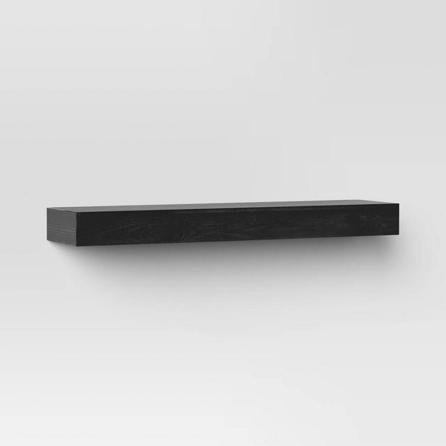 24" Floating Light Wood Shelf Black - Threshold™