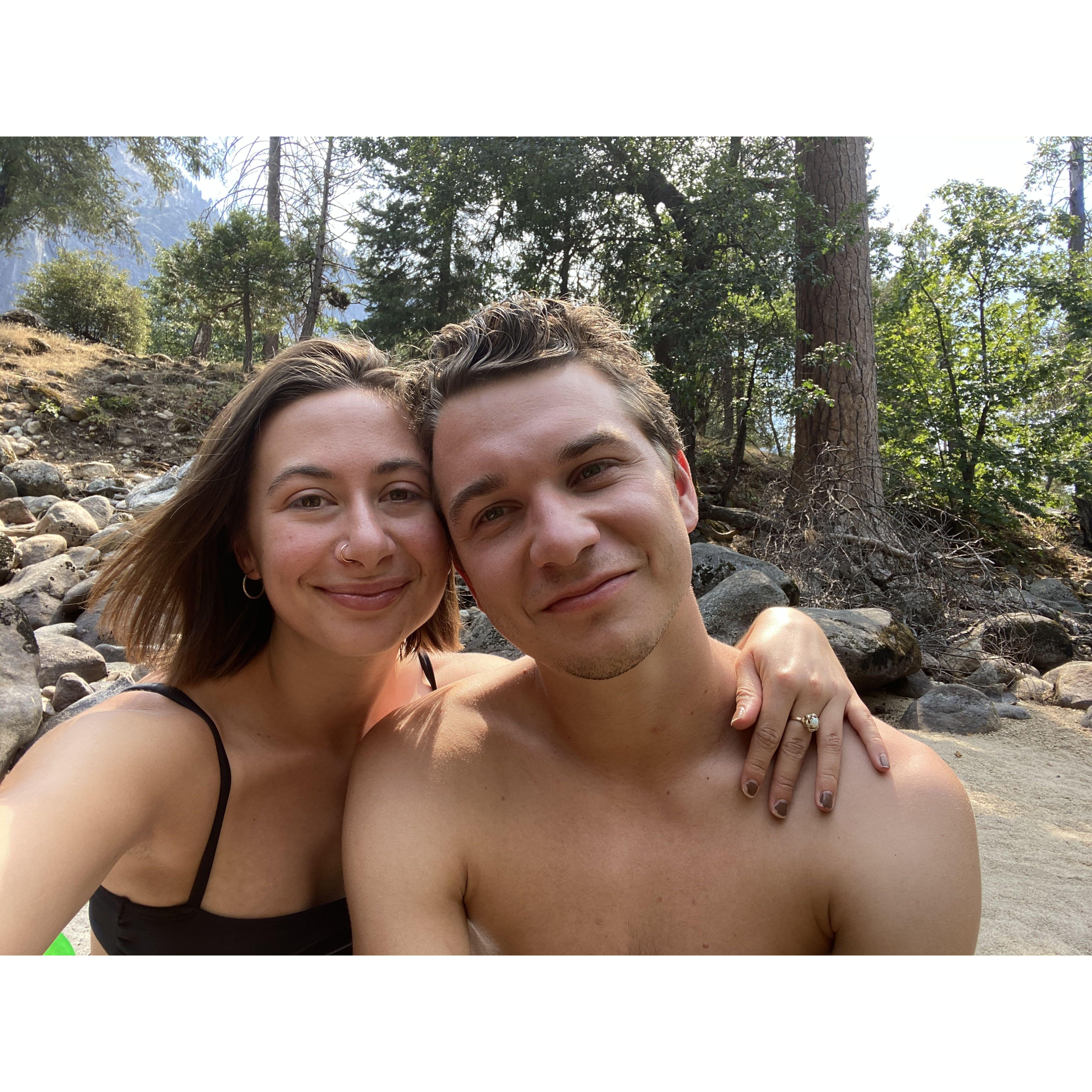 Victoria & Leo on their first camping trip together in Yosemite, CA