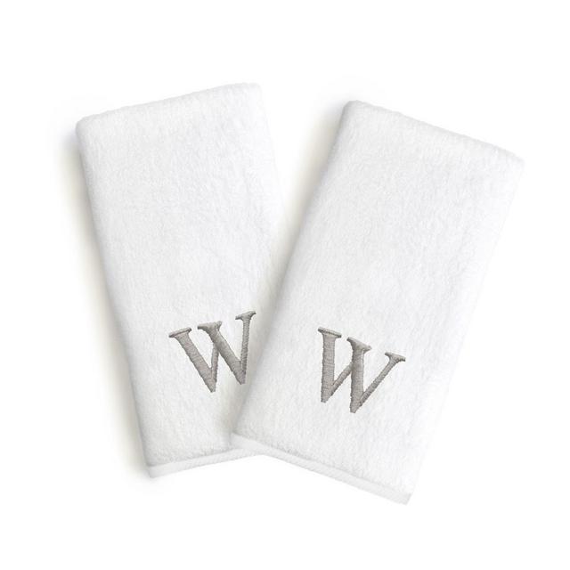 Linum Home Textiles Monogrammed "W" Block Font Letter Bridal Hand Towel (Set of 2)