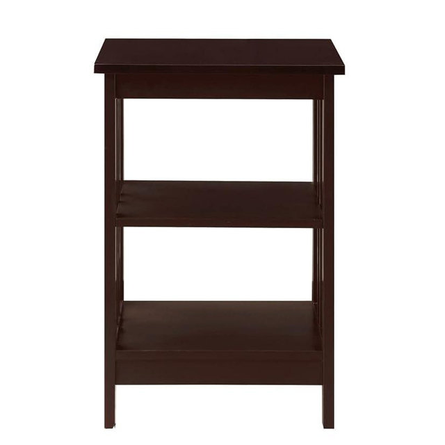 Convenience Concepts Mission End Shelves Table, Espresso