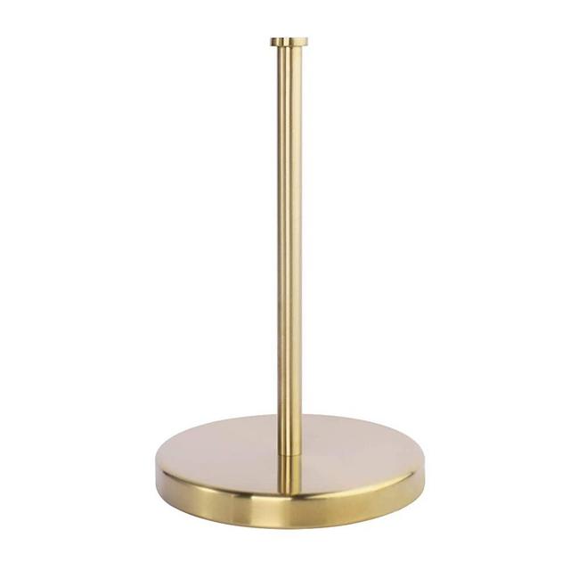 KES Kitchen Paper Roll Holder Standing Paper Towel Holder with Weighted Base for Standard or Mega Rolls SUS304 Stainless Steel Brushed Brass, KPH202-BZ