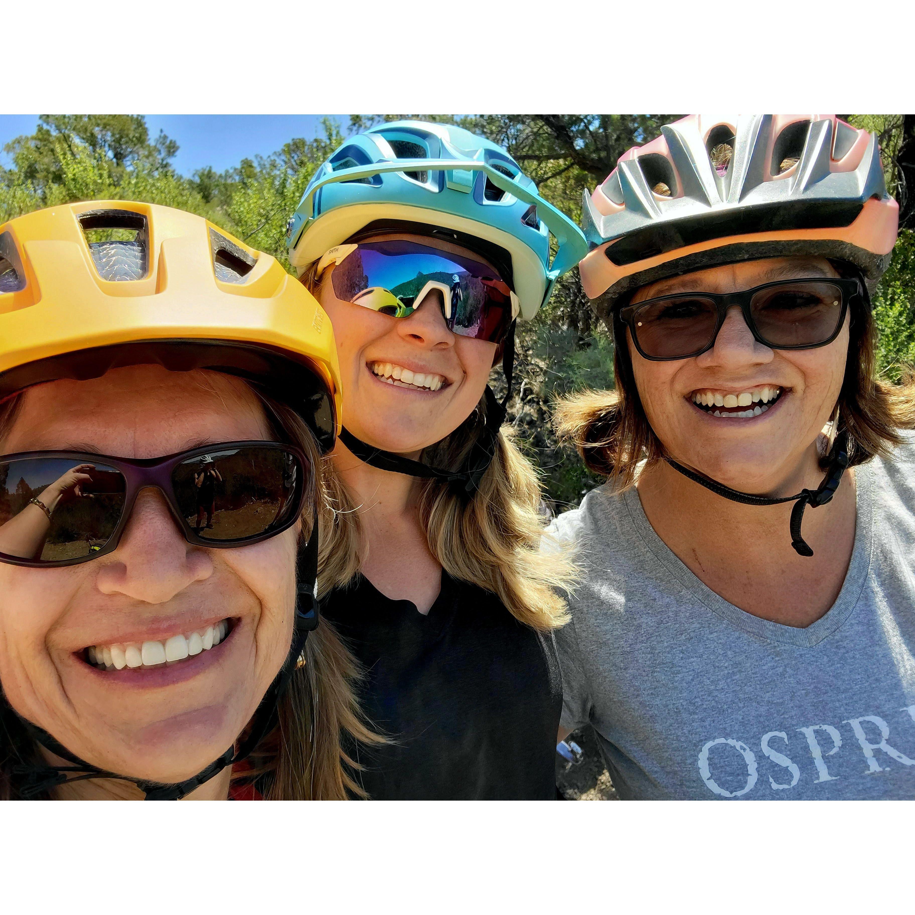 Katie Koppenhafer, Erin and Tonya Yates riding bikes!