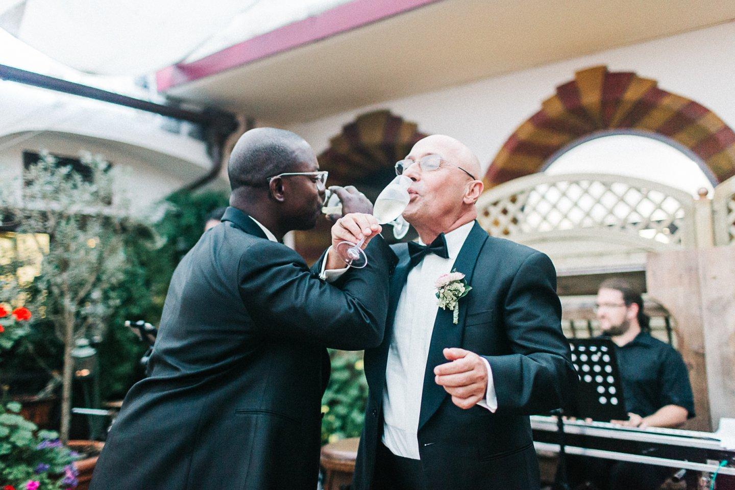 Champagne toast with our nearest and dearest