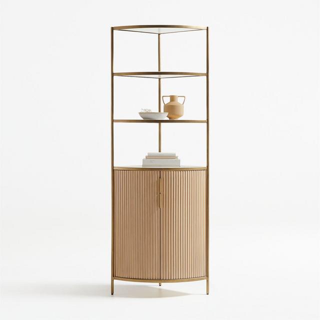 Fayette Corner Bookcase with Storage