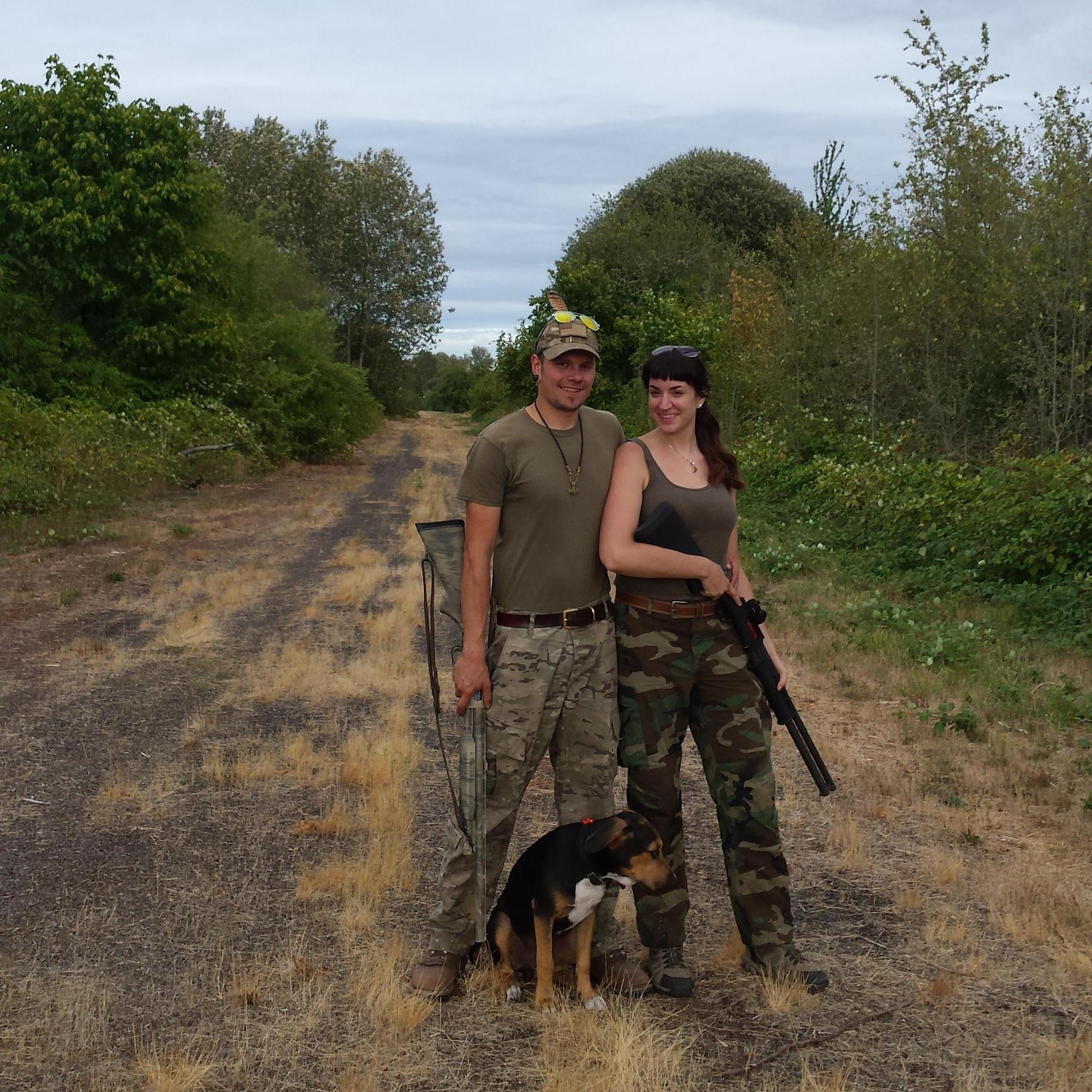 Taking our new puppy on his first hunting trip