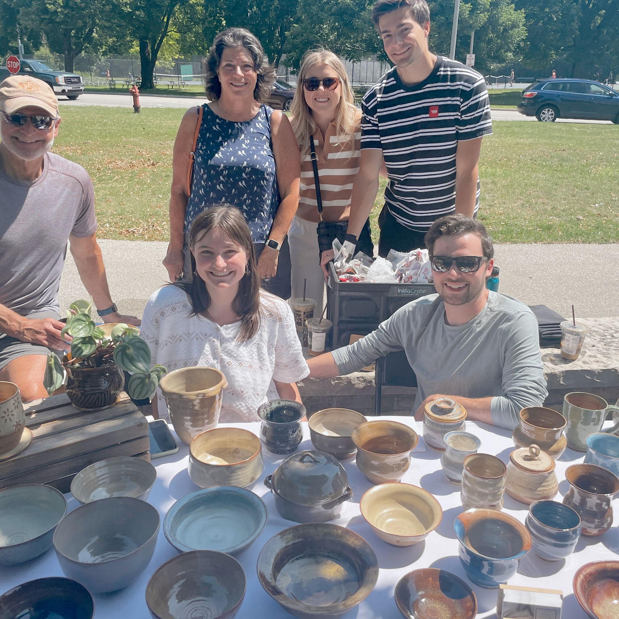 July 2023: Hannah's first pottery market, Mitch was there the entire time and is a huge reason Hannah is doing pottery today!