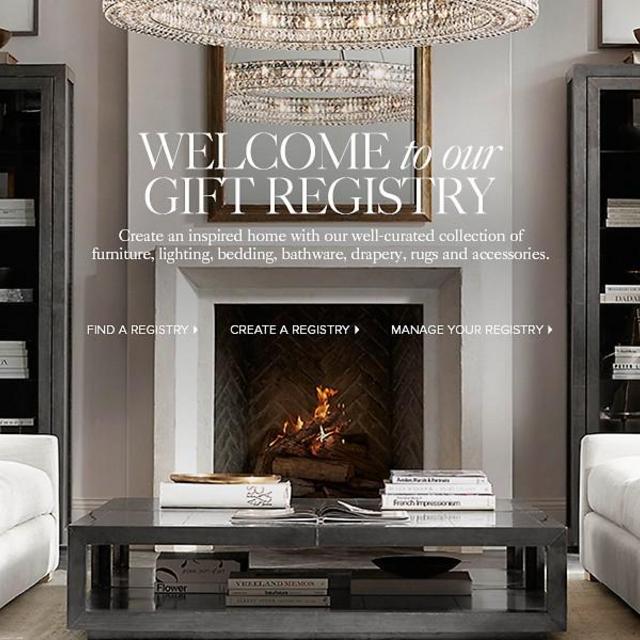 Restoration Hardware Registry | visit https://www.restorationhardware.com/gift-registry/