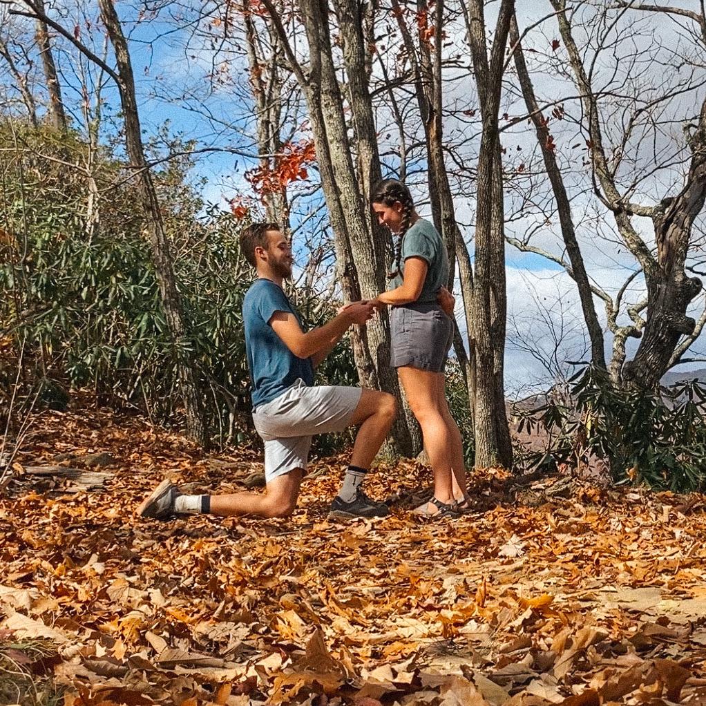 the hike where Gus actually proposed! NC during fall break!