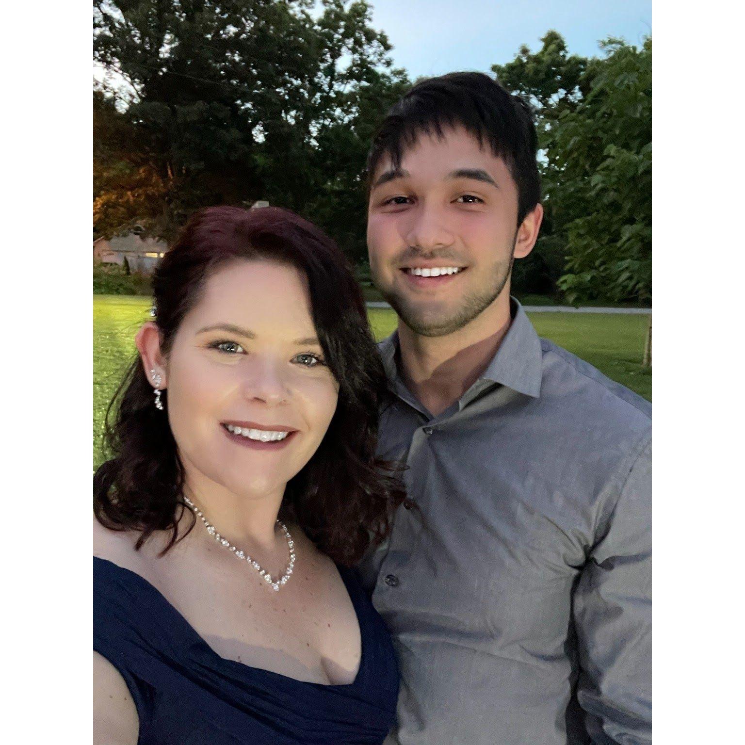 At Brittanie's friend Elizabeth's wedding.