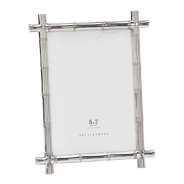 Bamboo Picture Frame, Silver, 5" x 7"