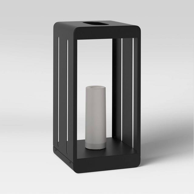9" x 18" Metal Flameless Candle Outdoor Lantern Black - Project 62™