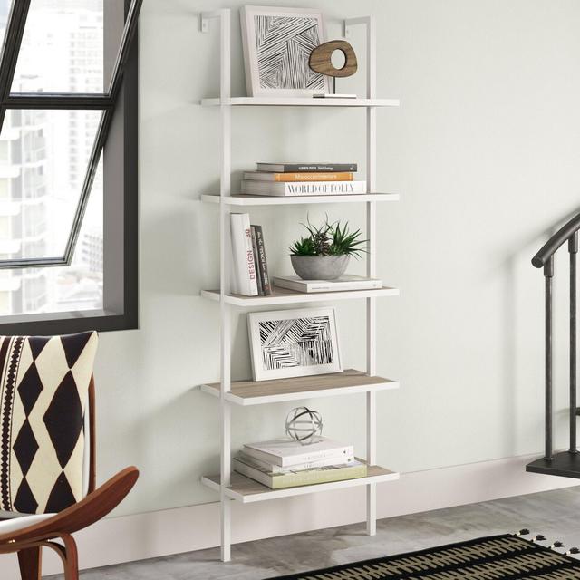 Mederos 72.5'' H x 24'' W Steel Ladder Bookcase