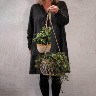 Handwoven Hanging Seagrass Basket Planter