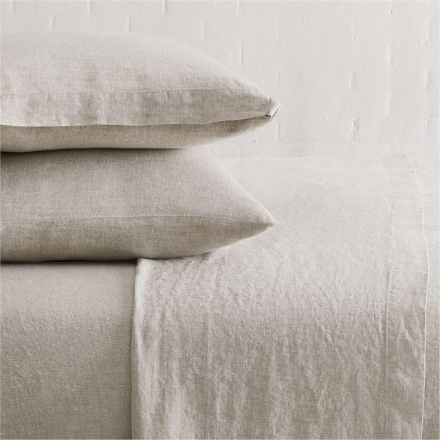 European Flax Linen Sheet Set, Cal.King, Natural Flax