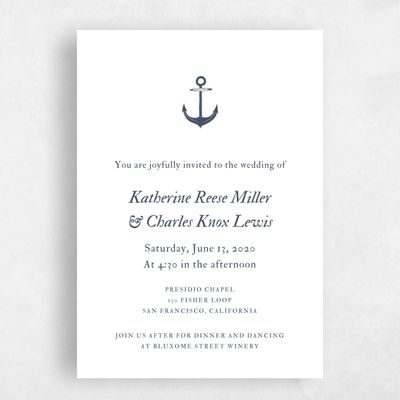 White Wedding Invitation - Providence Portrait