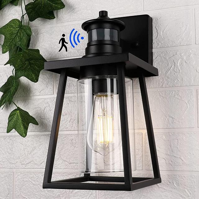 Motion Sensor Light Outdoor Wall Light, Dusk to Dawn Outdoor Lighting Fixtures Wall Mount, Exterior Wall Lantern Outside Wall Sconce for Porch, Garage, Entryway, Doorway