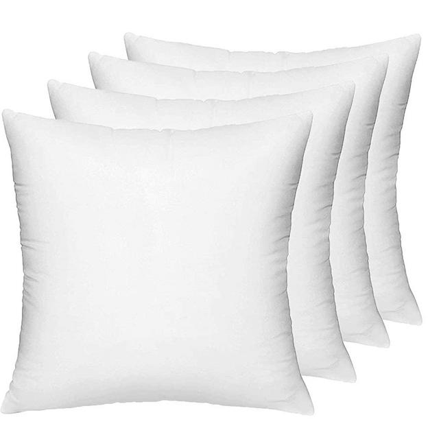 18x18 Pillow Insert Set of 4, Decorative Euro Square Throw Pillow Inserts for Couch, Sofa, Bed