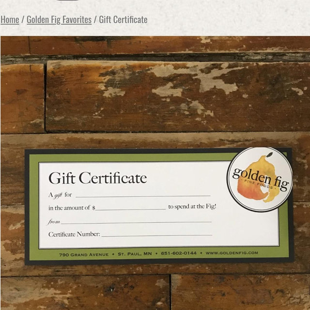The Golden Fig Gift Certificate