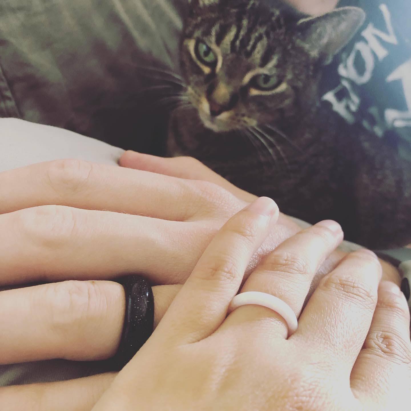 Our engagement announcement photo. With Salem of course.