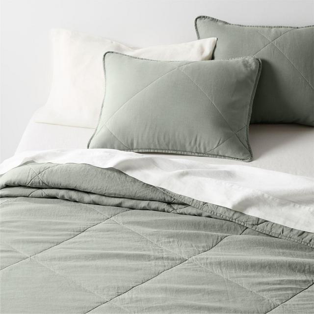 Aire Natural EUROPEAN FLAX ™-Certified Linen Shadow Sage King Quilt
