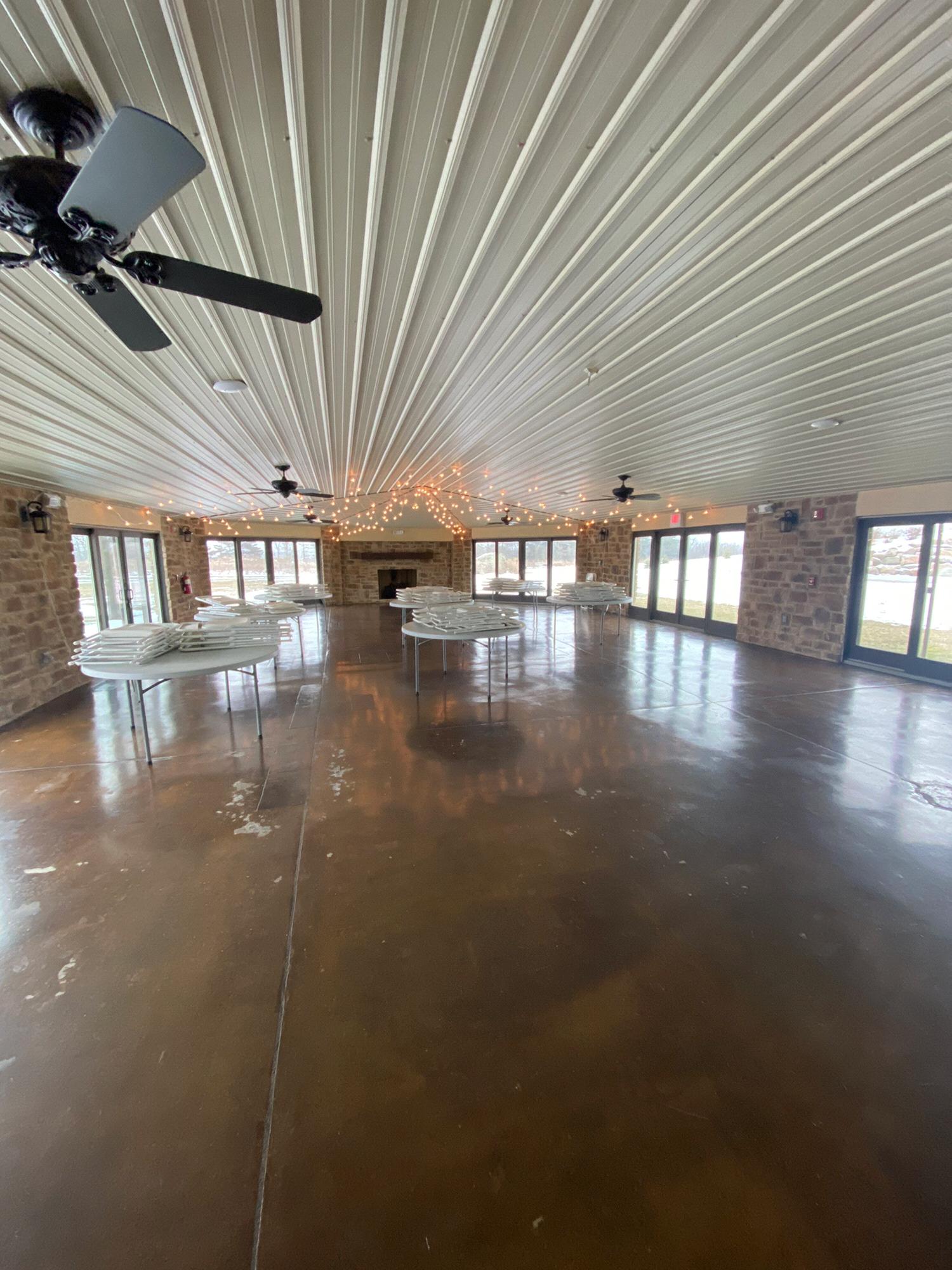 Inside the venue. Fireplace side.