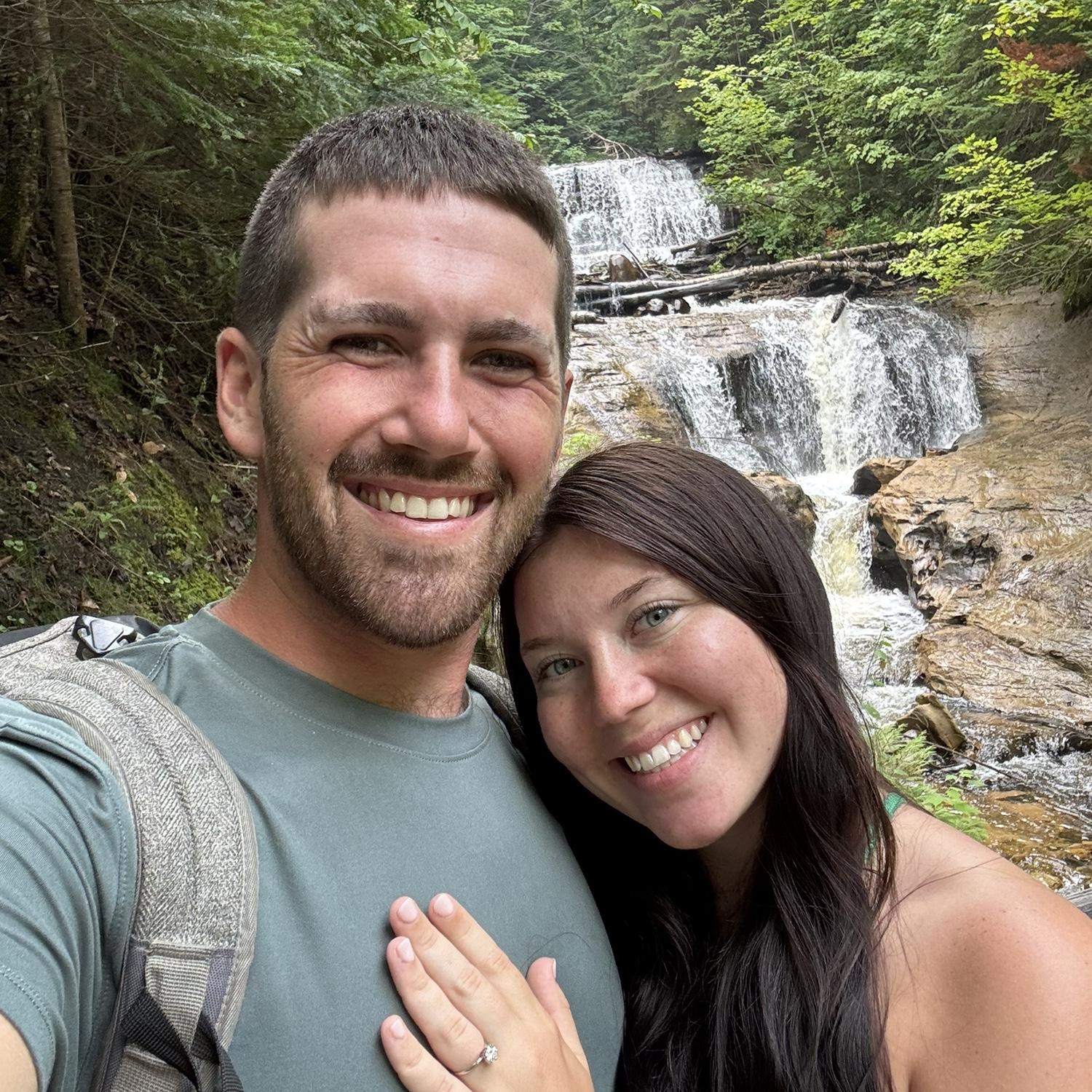 The day we got engaged at Sable Falls!