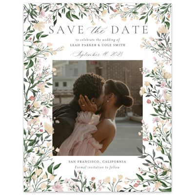 White Wedding Digital Save the Date - Melody Photo
