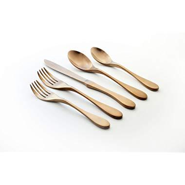 KNORK 325 Original Stainless Steel Metal Utensils Titanium Coated Flatware, Antique Copper