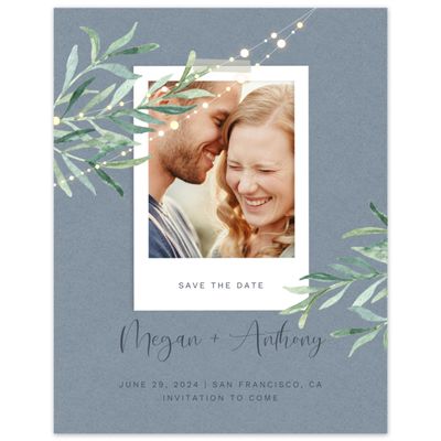 Slate, Blue Wedding Digital Save the Date - Saranac Frame