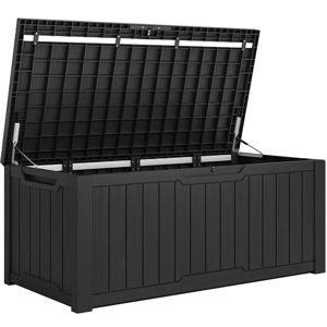 Edrosie Inc 121 Gallons Water Resistant Resin Lockable Deck Box & Reviews Black | Wayfair