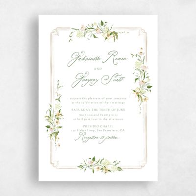 White Wedding Invitation - Erica Classic