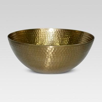 Hammered Large Serving Bowl with Gold Finish - Threshold™