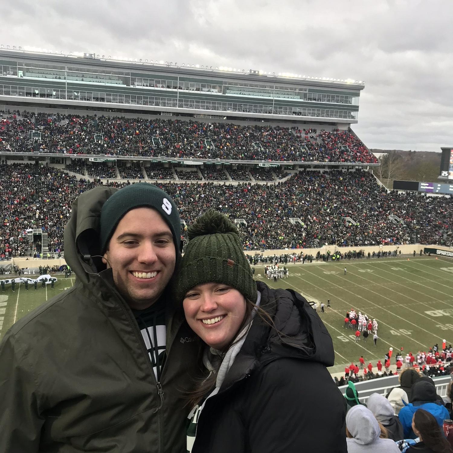 We have loved going to MSU games throughout the years; here we are in 2019!