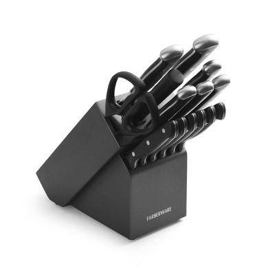 Farberware 15pc Forged Triple Rivet Knife Block Set; Graphite