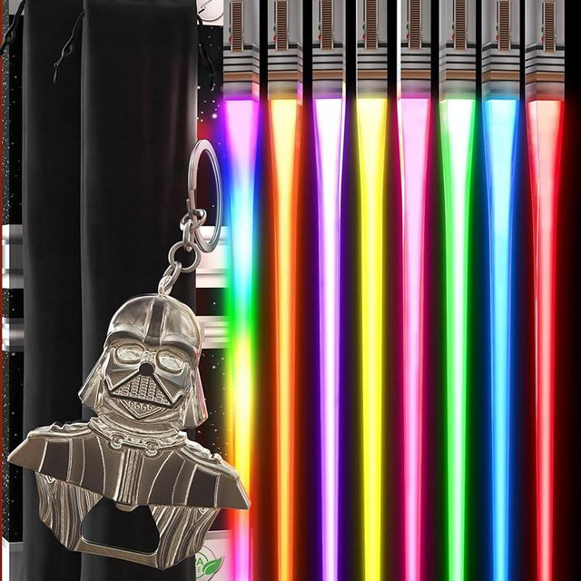 Lightsaber Chopsticks Light Up Star Wars LED Reusable 8 Color Modes 4 PAIRS FREE Darth Vader Keychain Bottle Opener