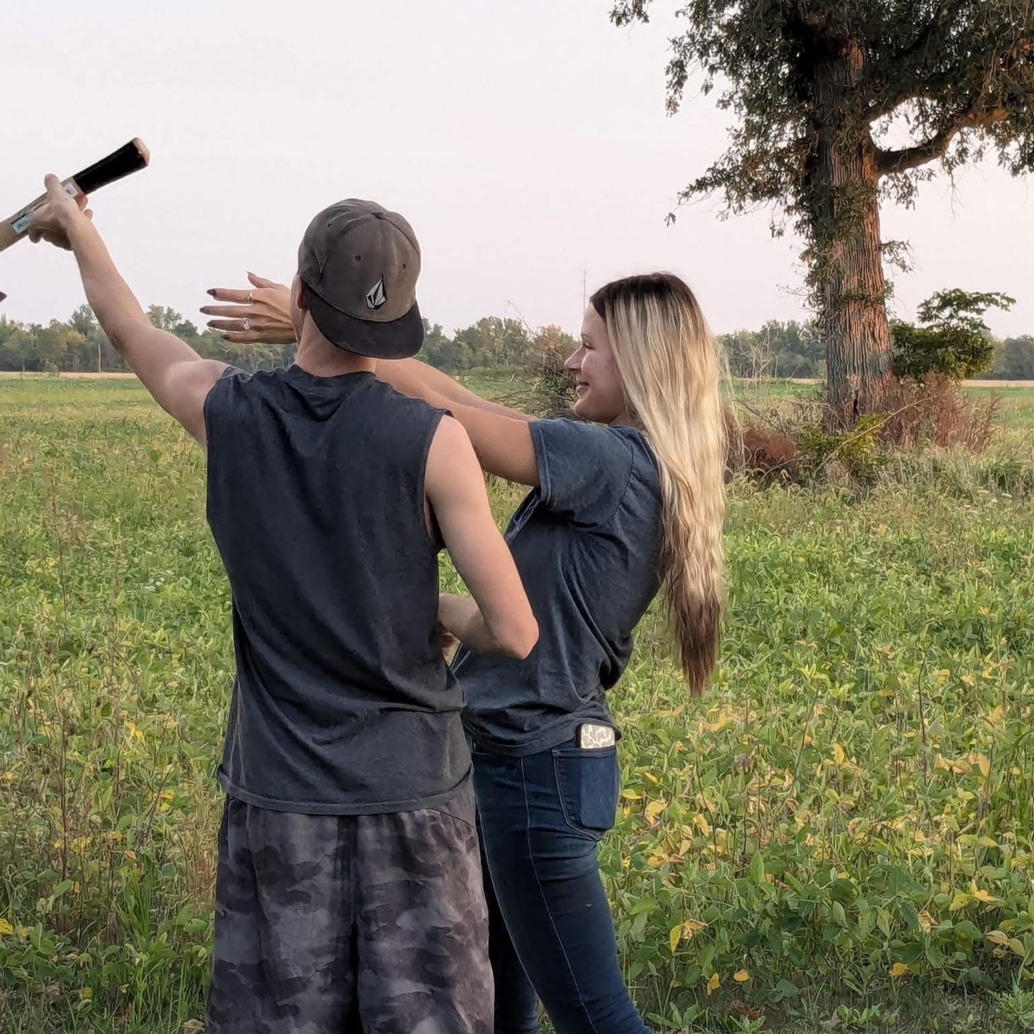 Axe throwing with the family before moving