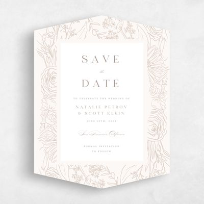 Beige Diamond Wedding Save the Date - Corentine Portrait