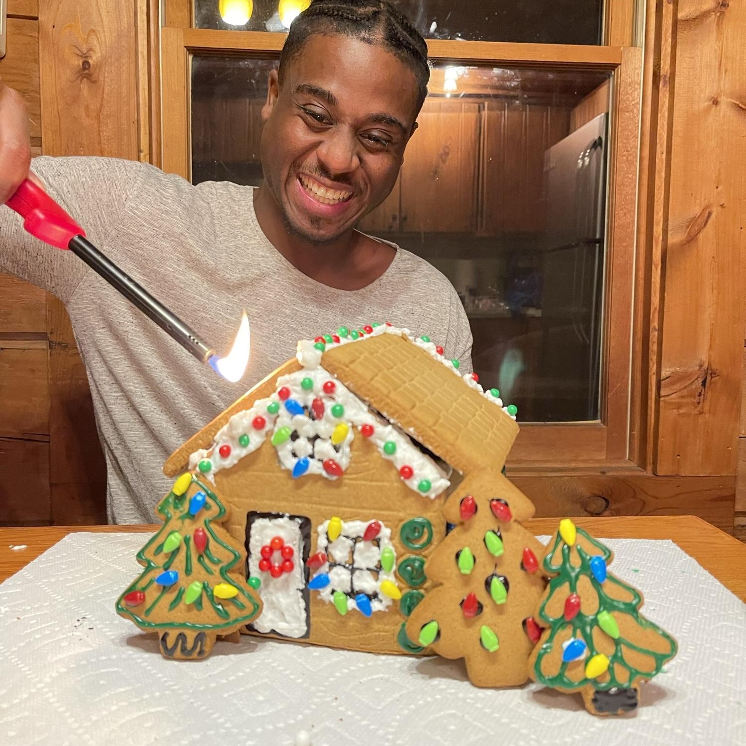 Gingerbread house in the cabin