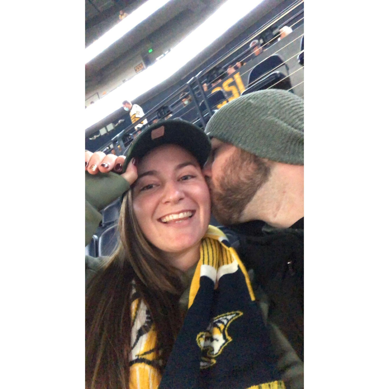 Our first hockey game! Nick's dad treated us to a Ducks v. Preds game once we landed in TN about 3 years ago. Go Smashville!
