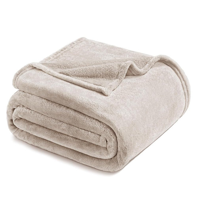 Exclusivo Mezcla Fleece Blanket Twin Size for Bed, Super Soft and Warm, All Season, Cozy, Plush, Lightweight, 60x80 Inches Camel