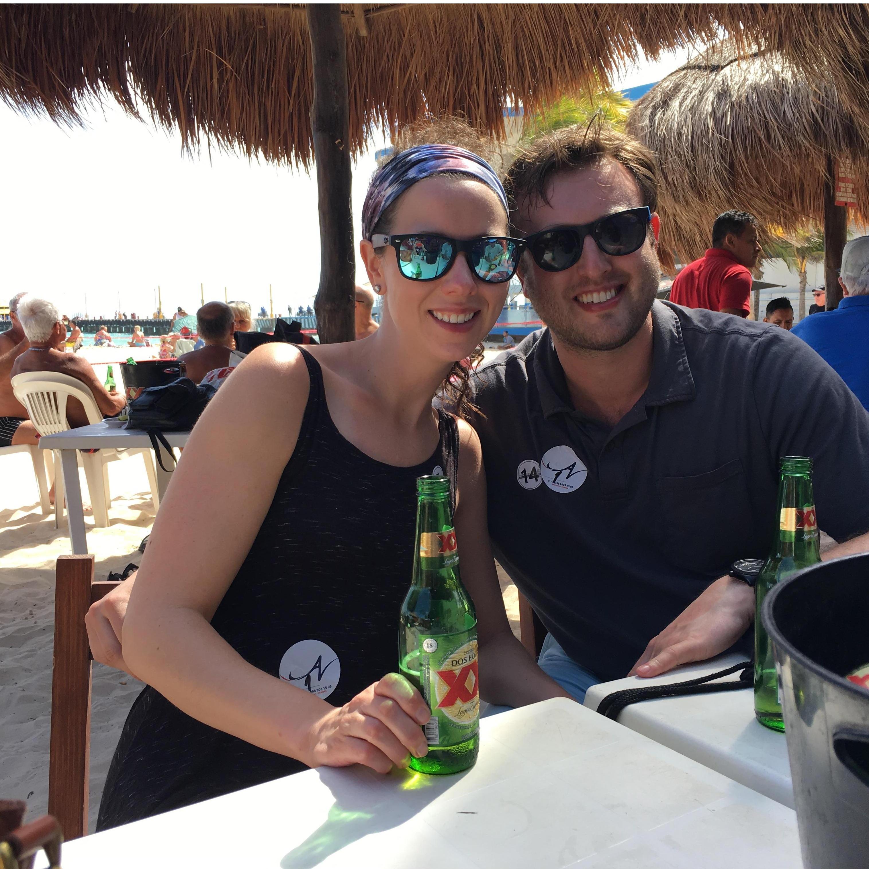 Relaxing in Cozumel during a cruise with Marissa's family. February 2018