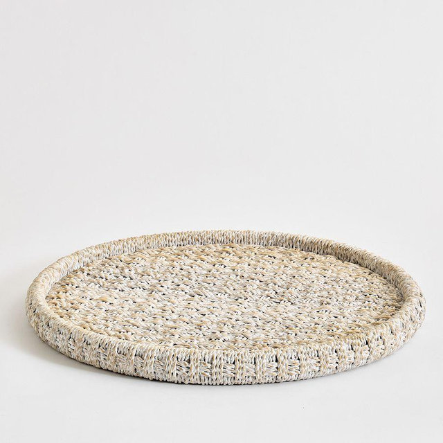 Amaya Twisted Seagrass Round, Whitewash