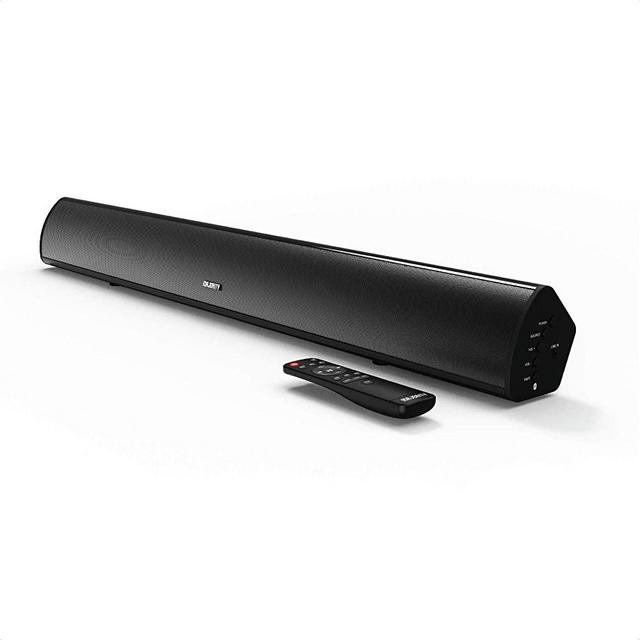 Majority Teton 32 Inch 2.1 Channel Bluetooth Sound Bar/TV Soundbar Speaker with Built-in Subwoofer and HDMI ARC, USB, RCA + Optical Input (RCA, HDMI and Optical Cables Included) Ideal for TVs/Gaming