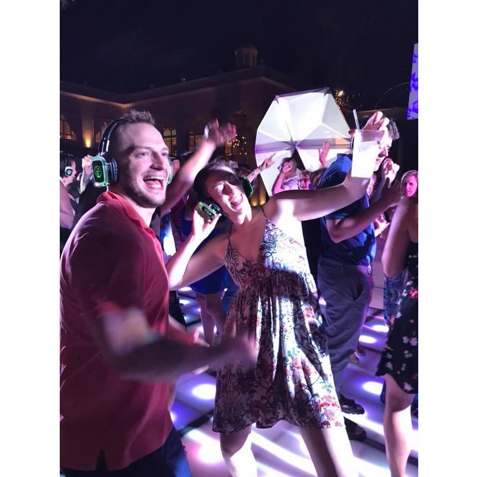 Dancing at an an Excellence Resort in Mexico on silent disco night! '18