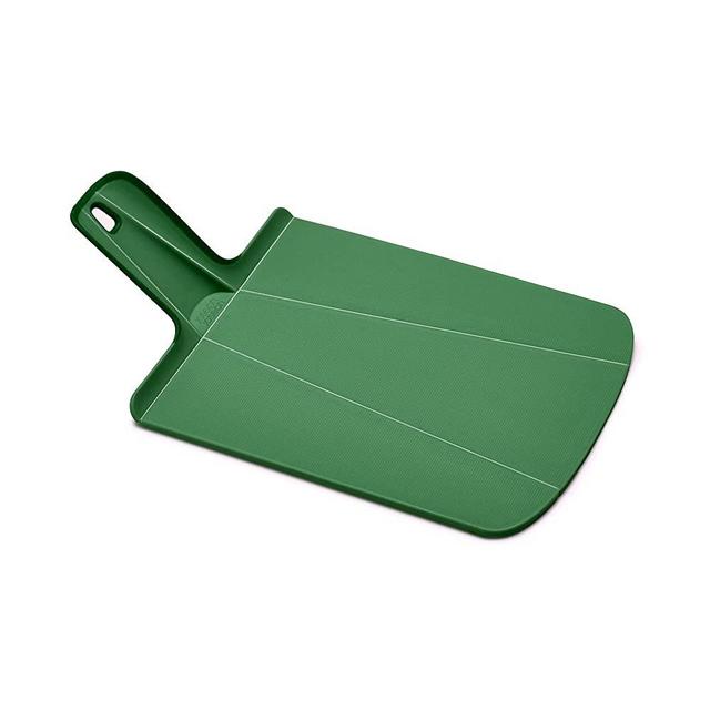 Joseph Joseph 60159 Chop2Pot Foldable Plastic Cutting Board 15 x 8.75 Non-Slip Feet 4-inch Handle Dishwasher Safe, Small, Forest Green